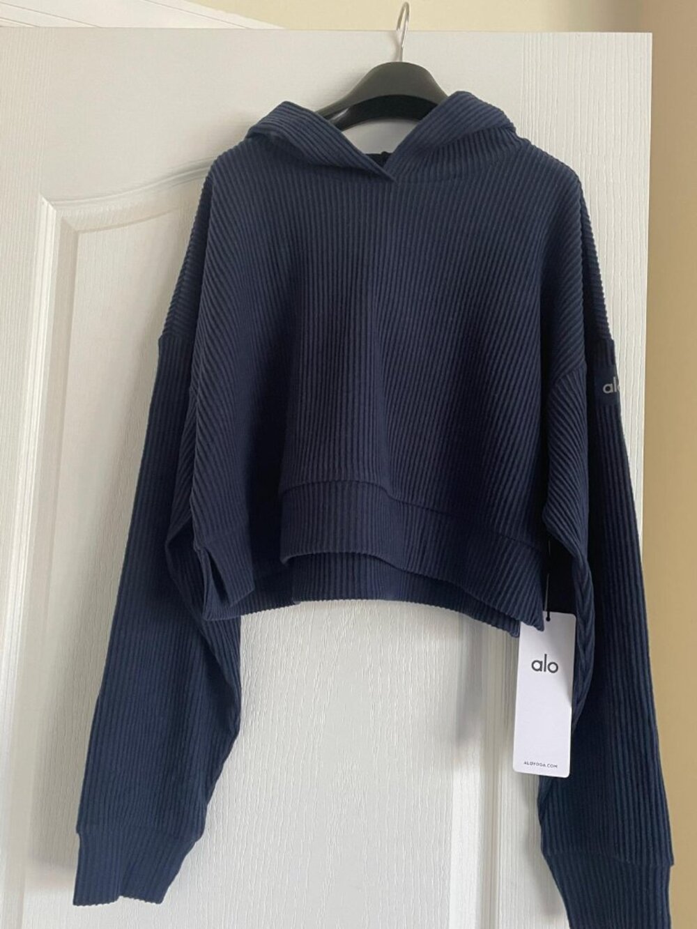 ALO Yoga Muse Hoodie; Navy - Picture 2 of 7